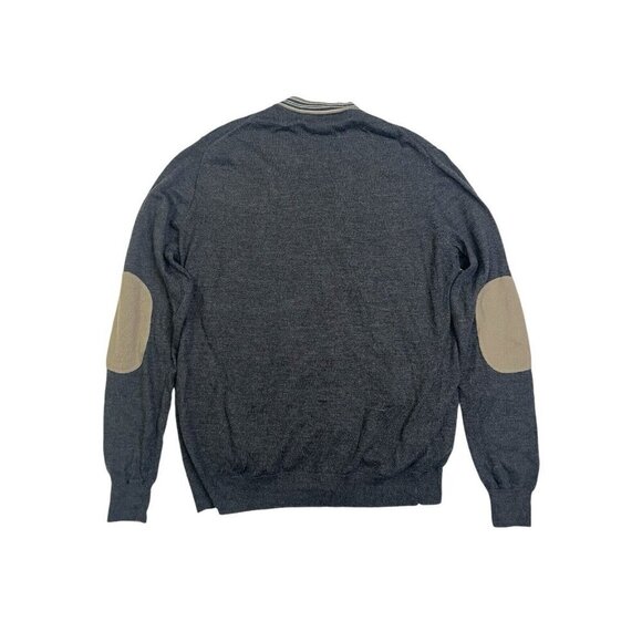 J Lindeberg Cardigan Sweater Mens XXL Fits Sz LARGE Gray Elbow Patch Pinehurst - Picture 10 of 14